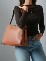 Schoudertas Mademoiselle Romy Leder Lancaster Bruin mademoiselle romy 106-vue-porte